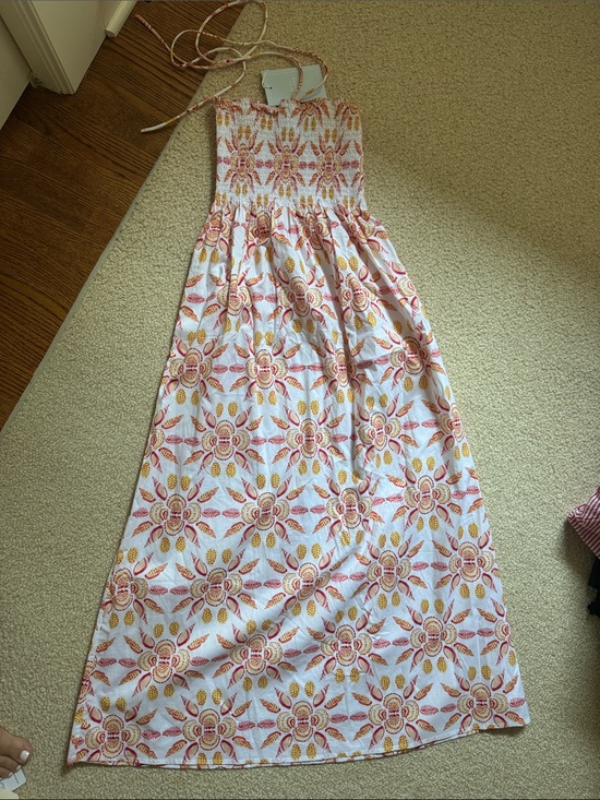 Hill House Dresses & Skirts - Hill House Maxi Dress in White with Pink and Yellow Floral Print